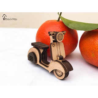 Combo 100 móc khóa gỗ hình xe máy
