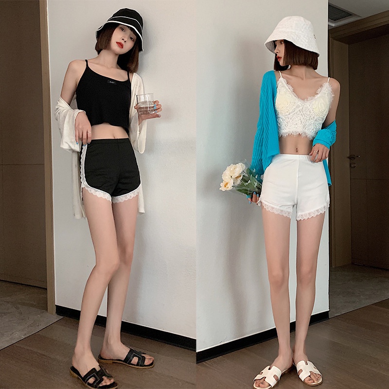 Quần Short An Toàn Lưng Cao Màu Trơn Chống Mài Mòn Bảo Vệ An Toàn Hàng Mới Mùa Xuân Cho Nữ