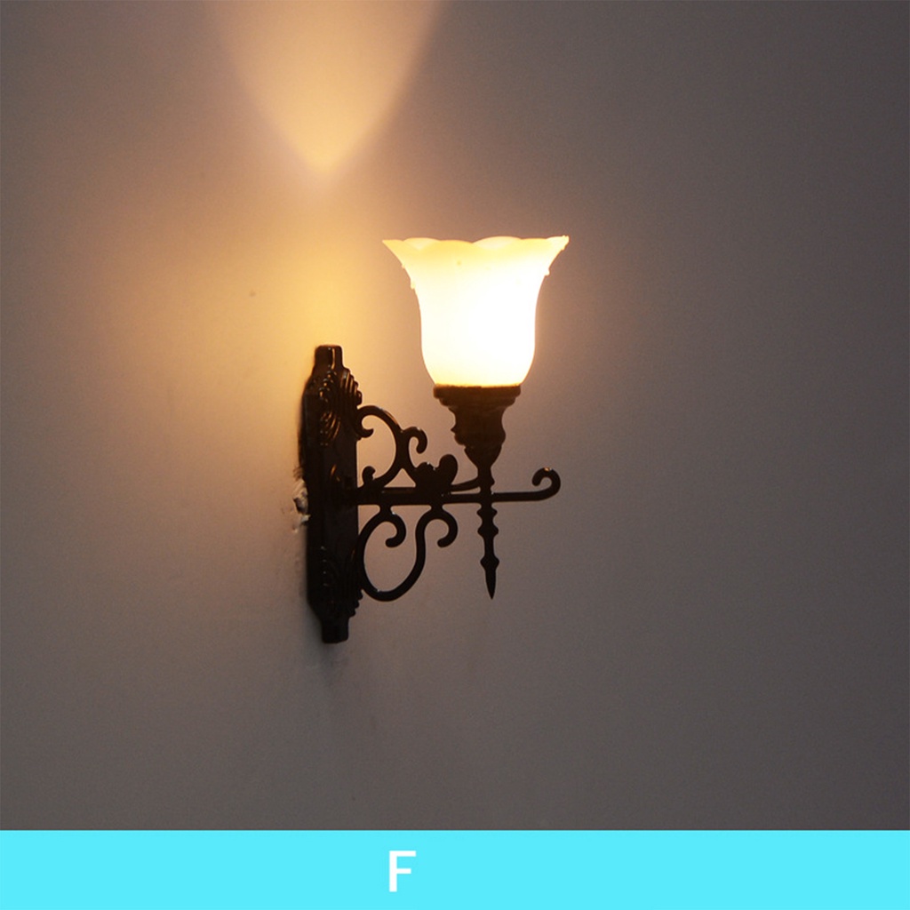 [Dolity2] 5 Đèn LED Gắn Tường Trang Trí Nhà Búp Bê / Tỷ Lệ 1: 12