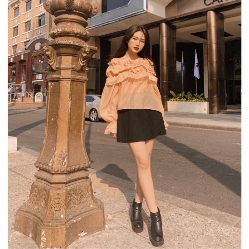 Chân váy dập li nhí form ngắn có lót quần trong Sun Fahsion | BigBuy360 - bigbuy360.vn