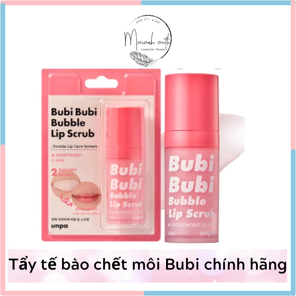 Tẩy tế bào chết môi Bubibubi Unpa Bubble Lip Scrub sủi bọt 10gr