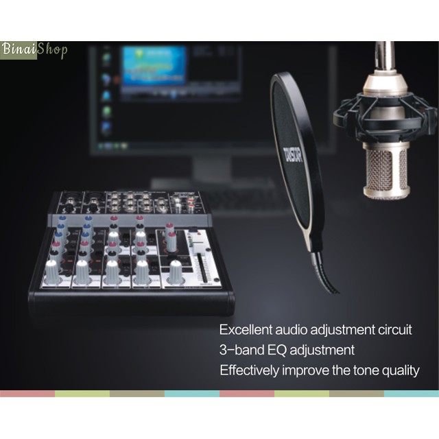 [Mã ELHACE giảm 4% đơn 300K] Mixer thu âm USB 10 cổng có effect Takstar XR-210FX