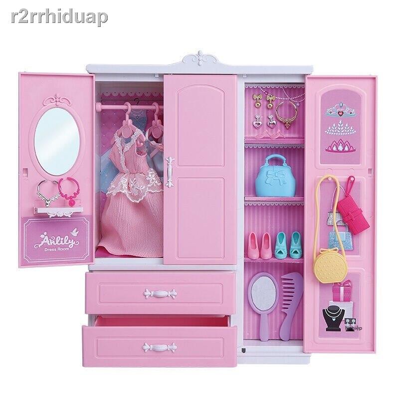 [hàng mới]Một bộ búp bê Barbie An Lili Hộp quà Cô gái Đa dạng Tủ quần áo Phòng ngủ Play House Đồ chơi Công chúa