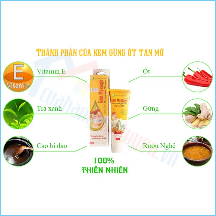 [Chính Hãng] TẶNG 1 THƯỚC ĐO EO - Kem Tan Mỡ Gừng Ớt Gia Truyền Ngân Bình Tuýp 150Gr | Giảm Eo | Tan Mỡ Thừa | Săn Chắc