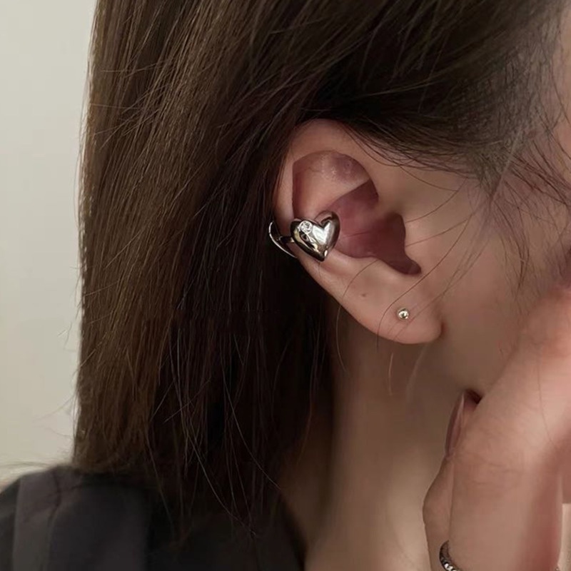 Khuyên Kẹp Vành Tai Hình Trái Tim Phong Cách Hàn Quốc 19963 Dễ Phối Đồ