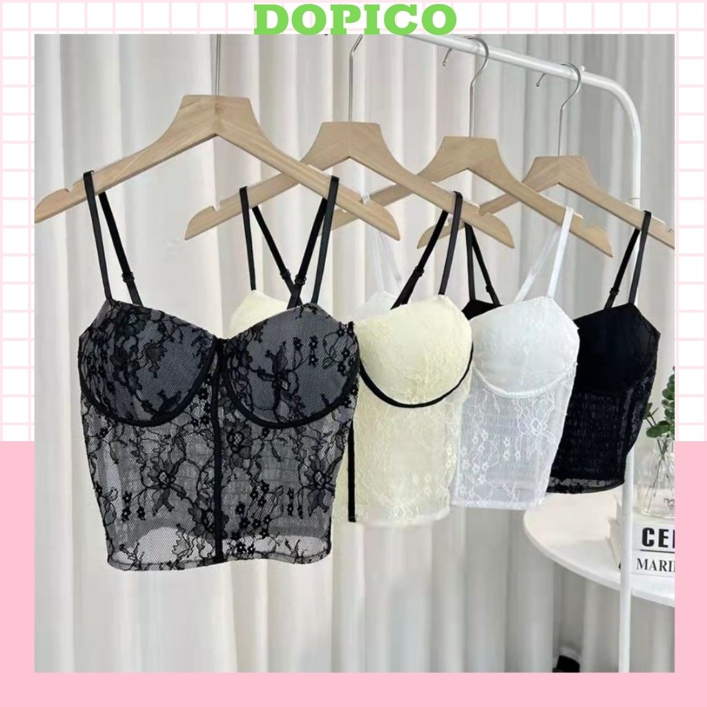 Áo bra nữ ren sexy đệm mút mỏng ôm ngực phong cách croptop cực đẹp và dễ thương DOPICO B1874