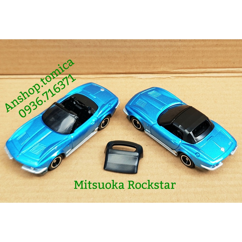 Mô hình siêu xe  M i t s u o k a màu xanh mở được mui tomica Nhật Bản