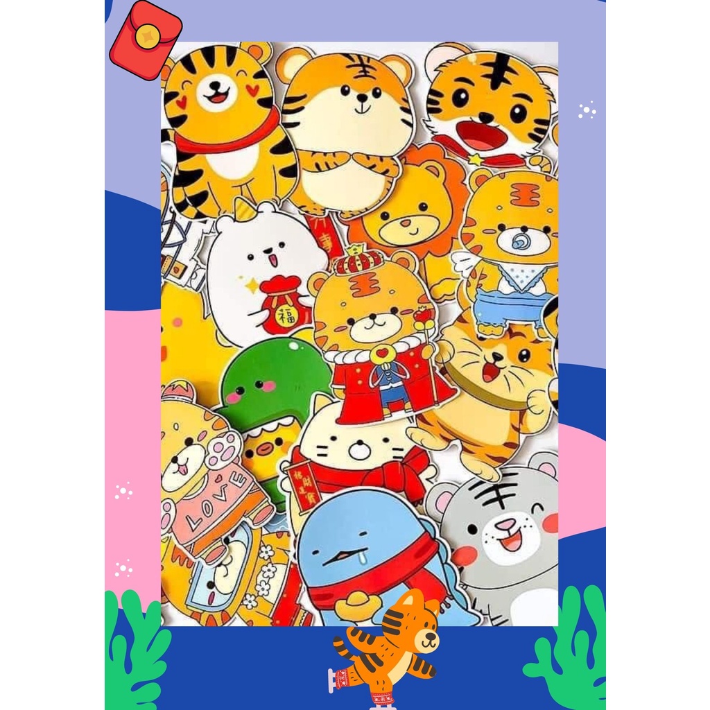 Bao lì xì CHIBI hổ con hoạt hình tết Nhâm Dần 2022 cán nhựa cao cấp