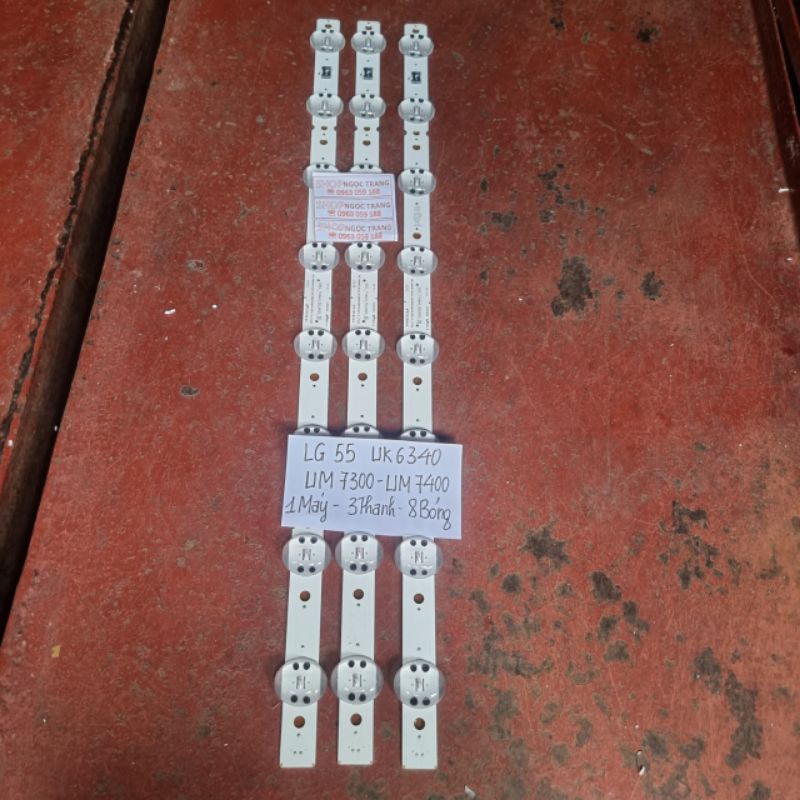 Thanh Led Tivi LG 55 UK6430/7400/7500 - Giá 1 Máy 3 Thanh 8 Bóng