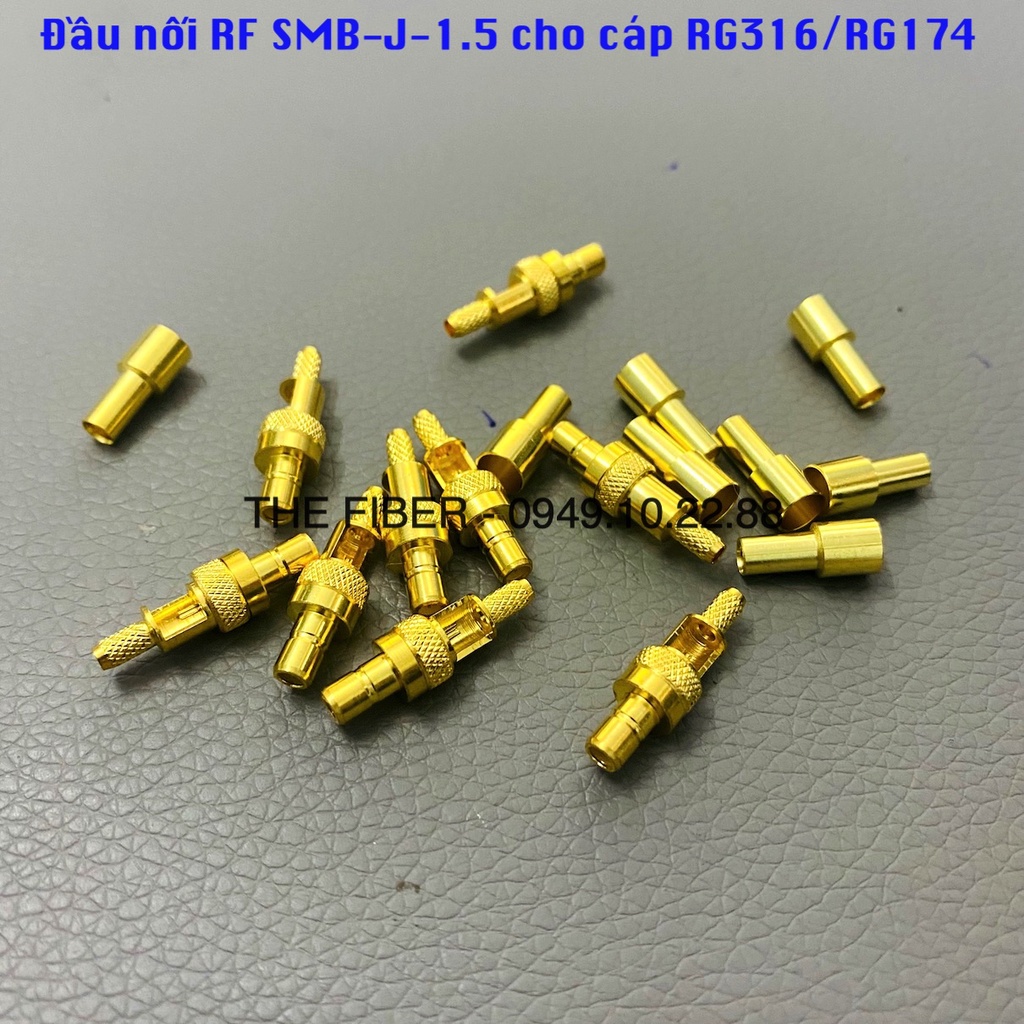 Đầu nối SMB đầu đực cho cáp RG316/RG174 SMB-J-1.5