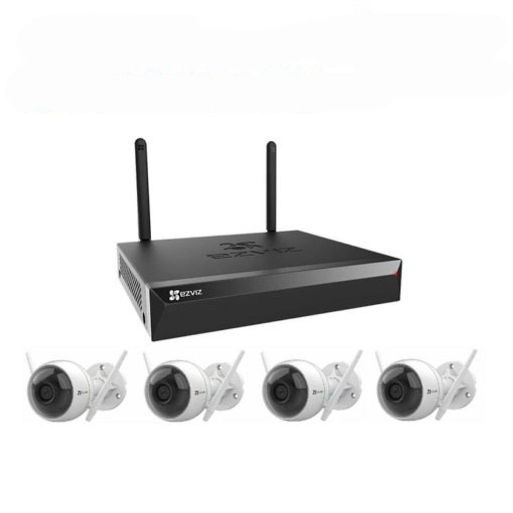 Bộ Kit camera IP Wifi EZVIZ (CS-BW3424B0-E40) đầu ghi 4 kênh + 4 Camera Ezviz C3WN  - Hàng Chính Hãng