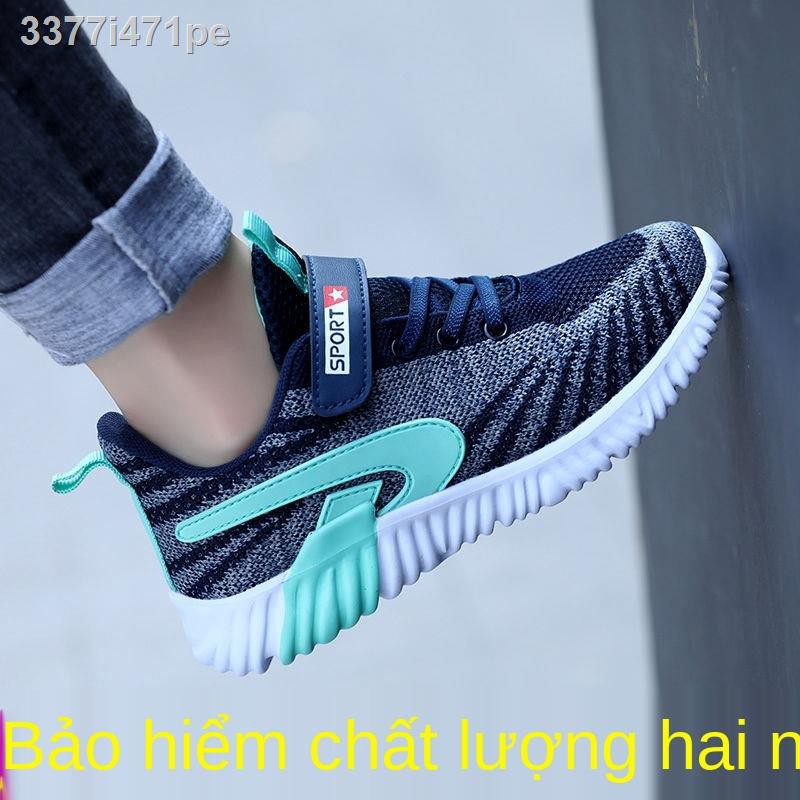 ( Sẵn)Giày thể thao bé trai ABC, lưới trẻ em, kiểu mới mùa thu, thoáng khí em loại lớn, chạy bộ học sinh