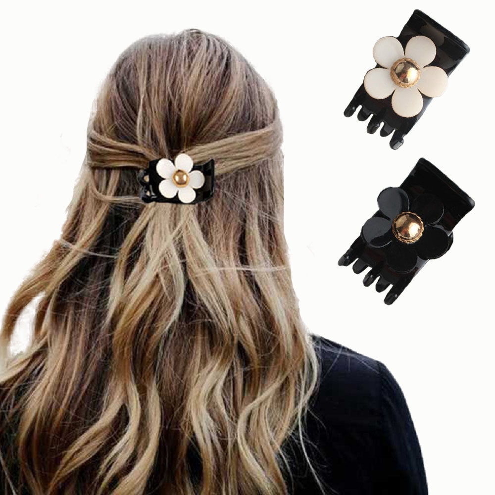 Kẹp Tóc Càng Cua Đính Hoa Chất Liệu Acrylic