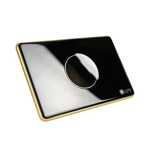 Công tắc cảm ứng Lumi 1 Gang NL, Viền bo màu vàng, Kính lõm