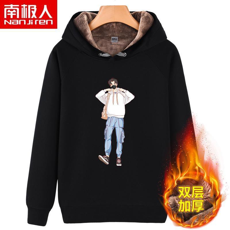 Áo Hoodie Tay Dài Vải Len Cashmere Dày Dặn Thời Trang Cho Nam