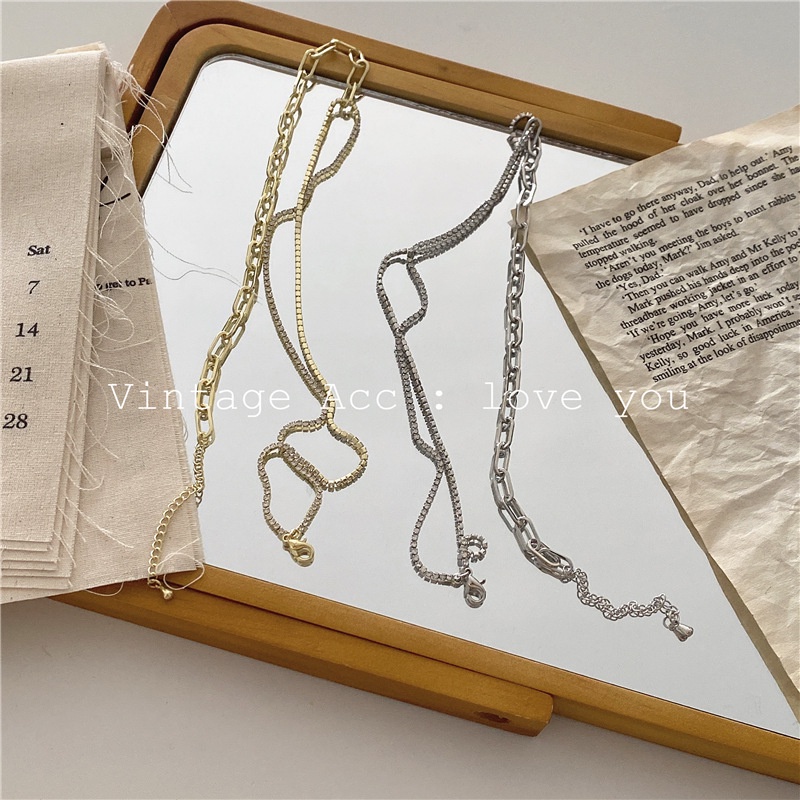 Dây chuyền dây xích mix đá dành cho nữ VC9 vòng cổ nữ shela.accessories