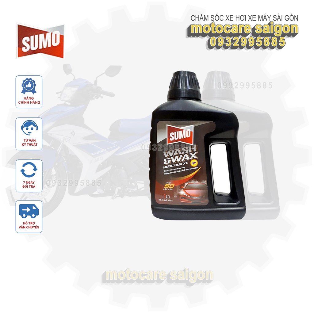 Nước rửa xe SUMO Wash Wax 1L bảo vệ màu sơn giữ xe luôn mới