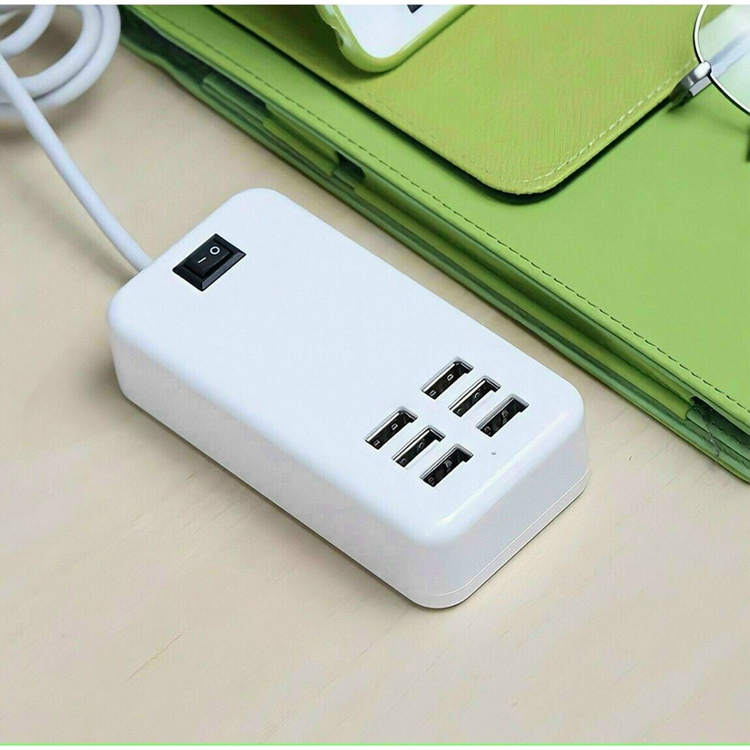 Ổ Cắm Điện 6 Cổng USB 30W - Ổ Sạc USB - Sạc Điện Thoại / Máy Tính Bảng