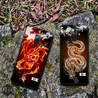 Ốp lưng kính cường lực Samsung Galaxy A8 ( 2018 ) / A8 Plus ( A8+ ) hình rồng nam tính