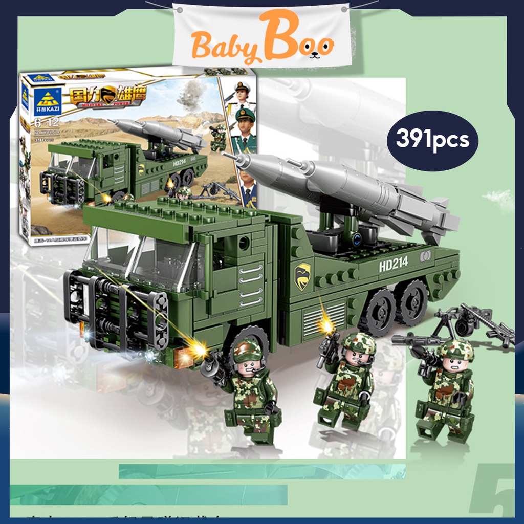 Lego Xe Tải Phóng Tên Lửa - Đồ Chơi Lắp Ráp Quân Sự - 391+ Chi Tiết Cho Bé - BabyBoo