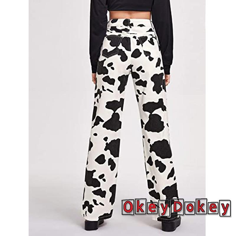 Quần Jeans Nữ Ống Rộng Lưng Cao Phối Túi Thời Trang OKDK-y2k