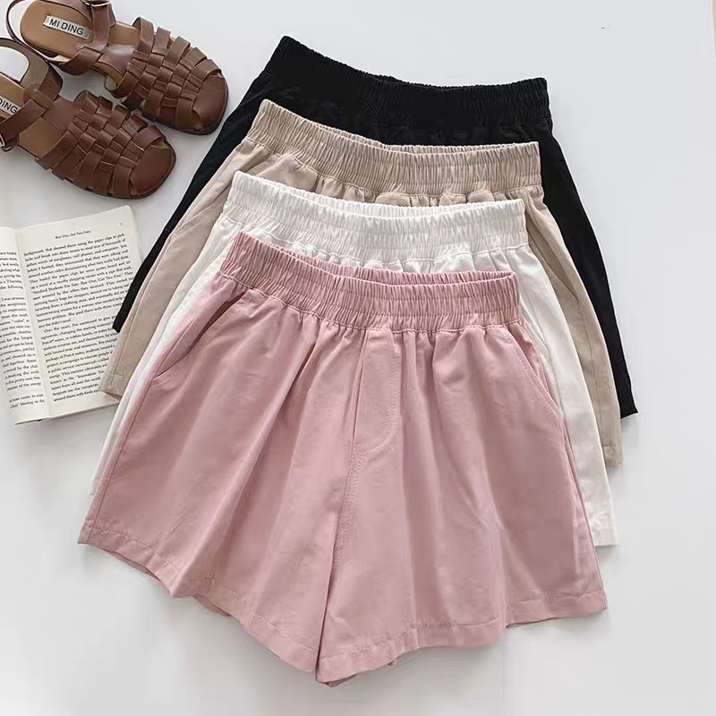 Quần đùi đũi nữ- Quần short nữ cạp thun 5 màu bigsize