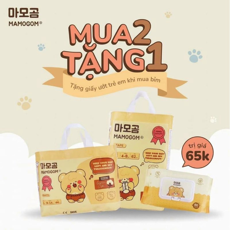 Bỉm dán quần sợi tre organic Mamogom Tobe Hàn Quốc M48/ L44/ XL40/ XXL38