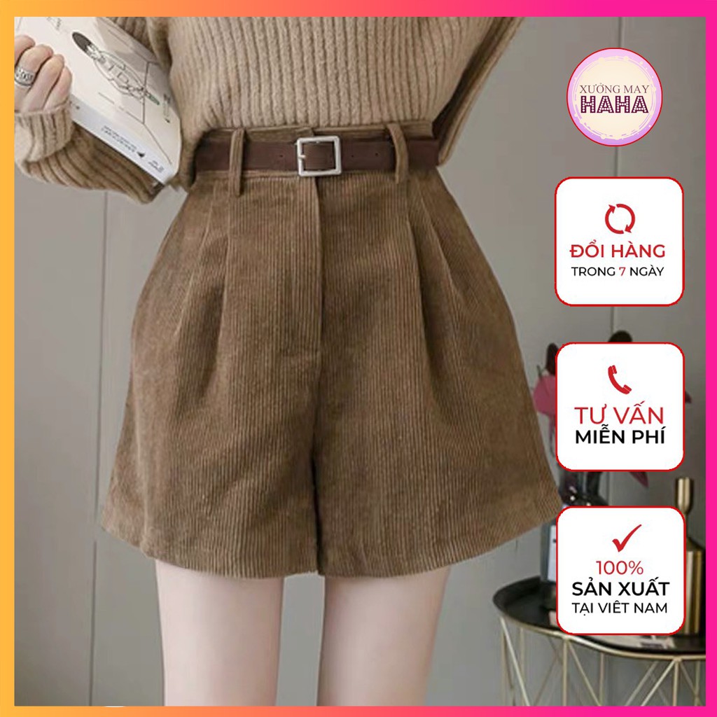 QUẦN SHORT NỮ NHUNG TĂM SANG CHẢNH, Quần đùi nữ mặc nhà NoBrandVelvet