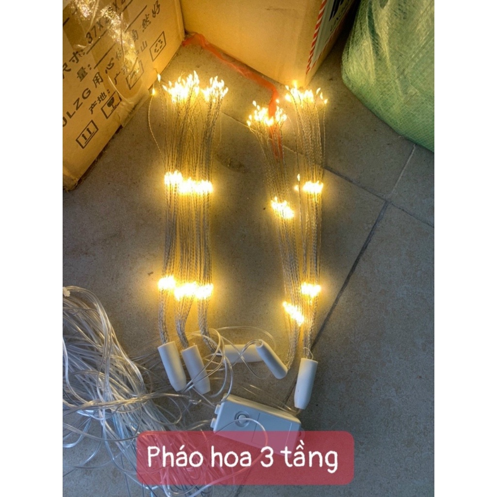 [ LỖI 1 ĐỔI 1] Bộ 5 Chùm Dây Đèn Led Hình Hoa 3 tầng 600 Bóng LED - 8 hiệu ứng nháy siêu đẹp HOT 2021