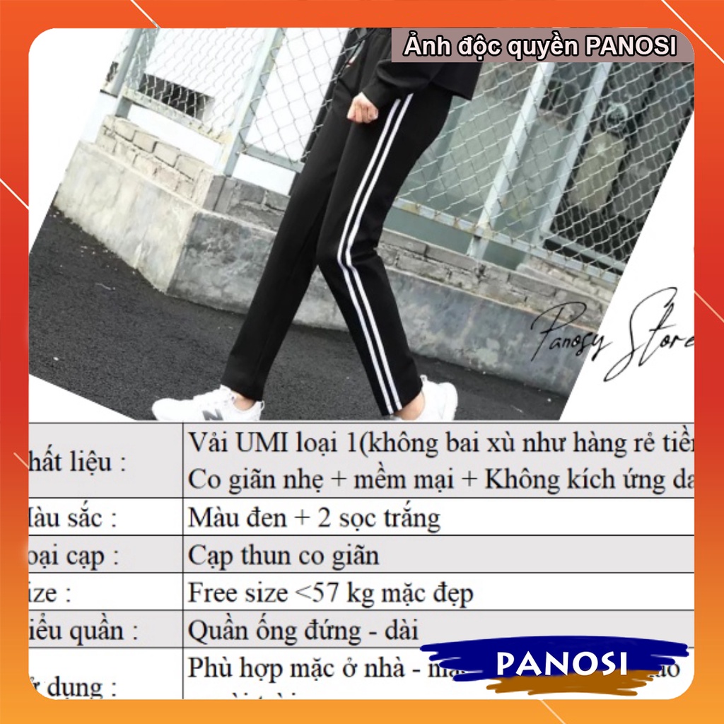 Quần thể thao nam nữ unisex 2 Sọc Quần nam nữ Thu Đông chất dày co giãn ống suông mặc nhà mặc thể dục Q446
