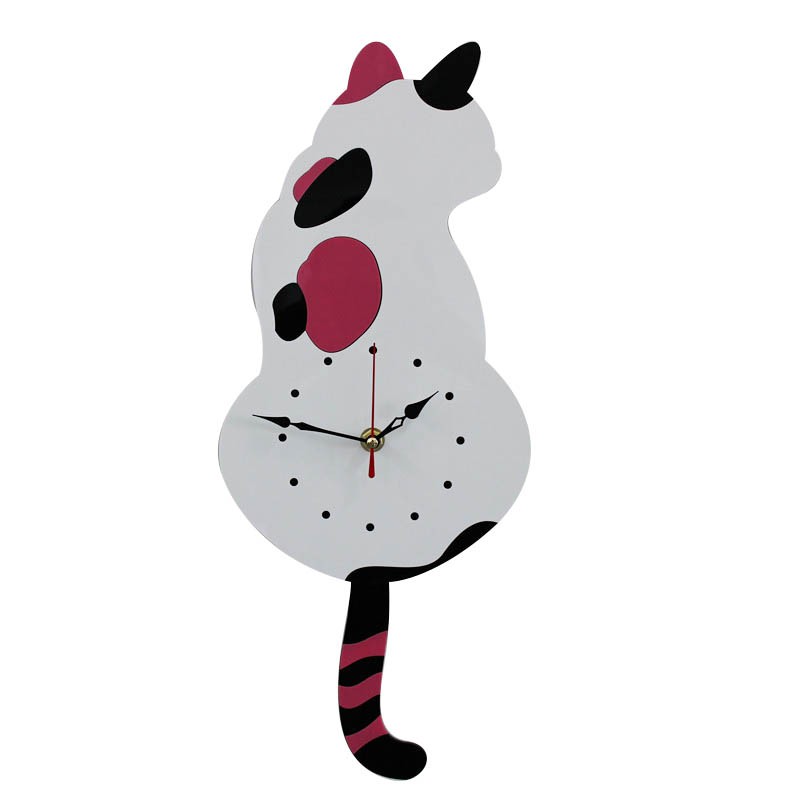 Đồng hồ treo tường hình mèo sáng tạo chất liệu acrylic phong cách nhật bản
