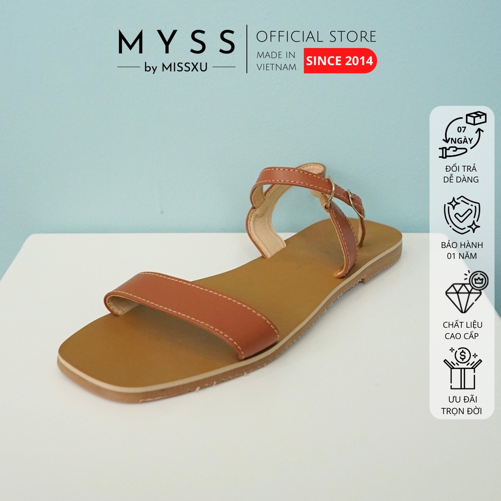 Giày sandal nữ bệt bản ngang da thật thời trang MYSS - SD119