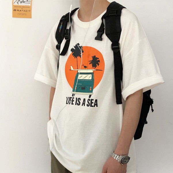 áo nam Tay Ngắn Phong Cách Hàn Quốc Năng Động 3 Màu Lựa Chọn