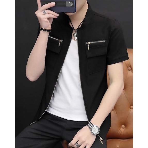 Áo sơ mi cộc tay có khóa, trẻ trung, mát mẻ MÃ- T11