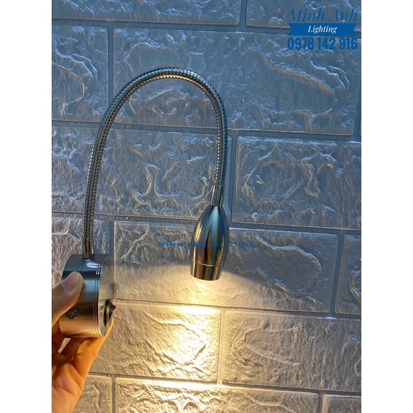 Đèn Rọi Tranh Đọc Sách Đầu Giường Dimmer Chỉnh Sáng Tối RO1425A Màu Xi Chrome Đen Bóng 3W 3500k Minh Anh Lighting Xi
