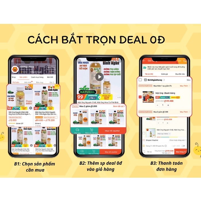 Mật Ong Hoa Cafe Nguyên Chất, Mật Ong Hoa Bạc Hà Nguyên Chất Bình Ngân Honey 500ml, 1L