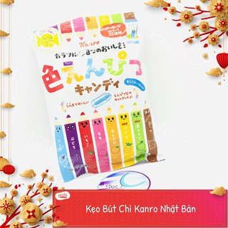 Kẹo bút chì trái cây sắc màu Kanro 8 vị