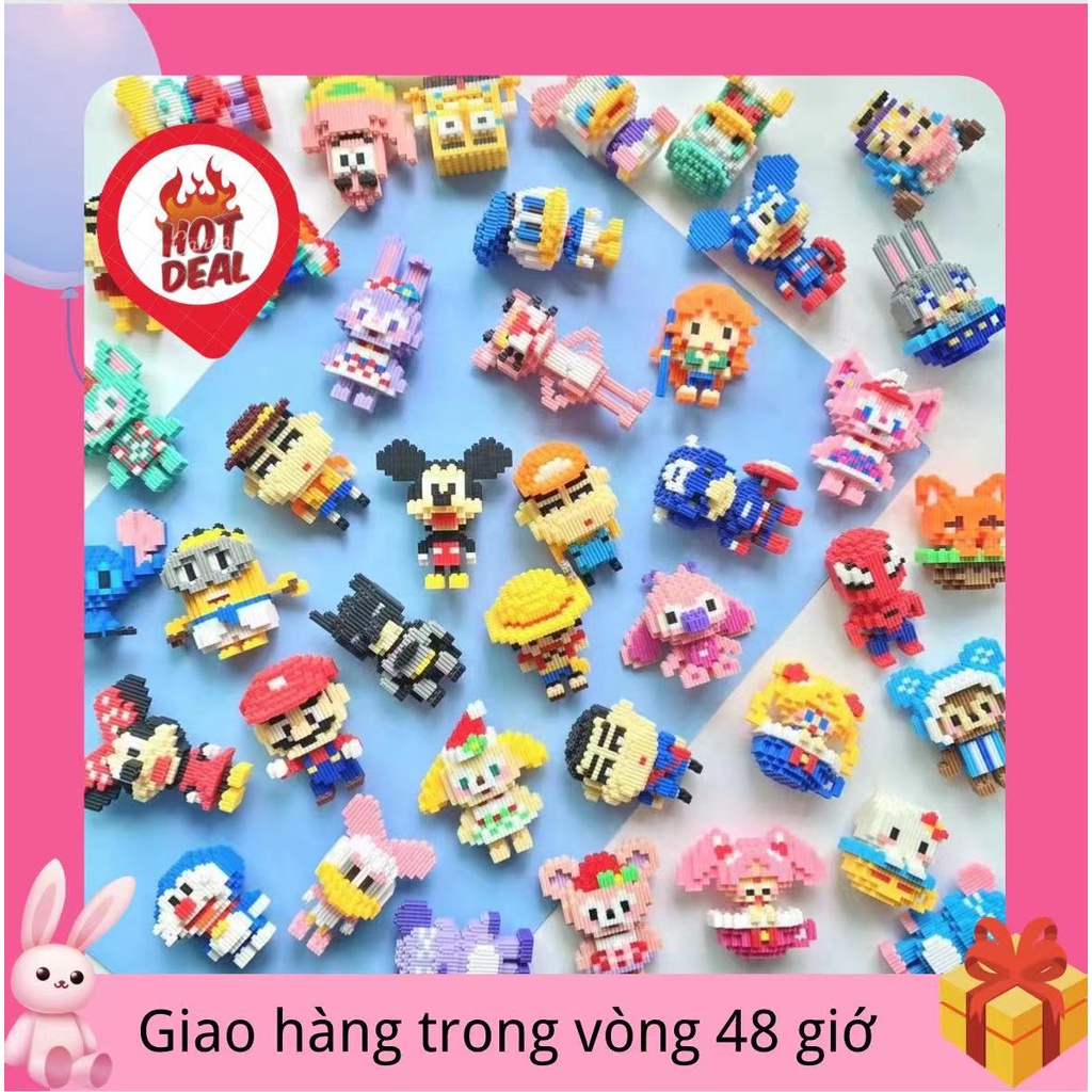 🌈mua 5 tặng 1🌀3D mini lego Bộ Đồ Chơi Lắp Ráp Mô Hình Giáo Dục Cho Người Lớn phim hoạt hình lego