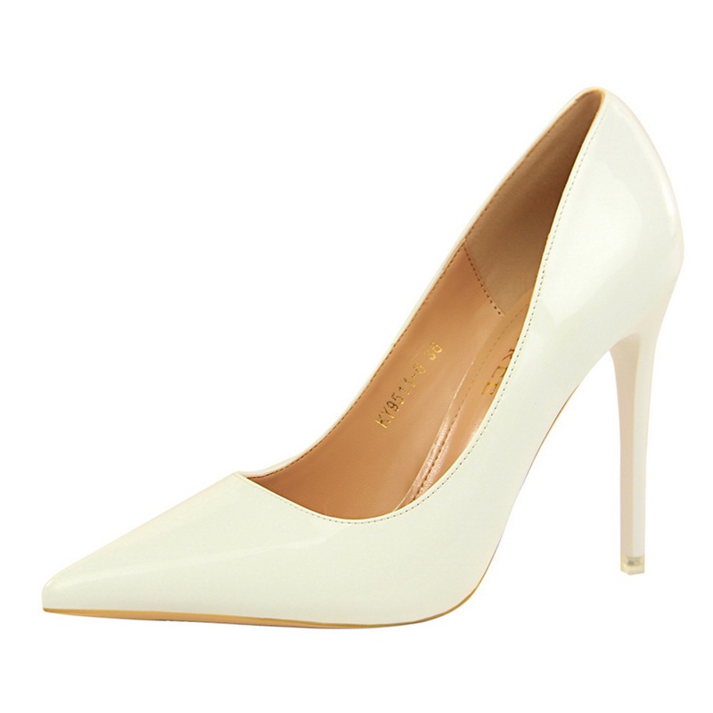 Giày cao gót BIGTREE 9511-6 loại 10.5cm mũi nhọn da bóng cỡ lớn thời trang