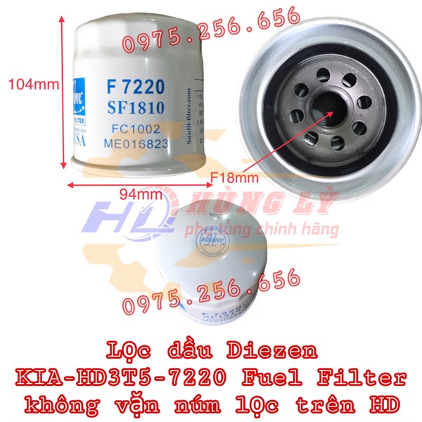 Lọc dầu KIA=HD3T5-7220 (F18) Fuel Filter phụ tùng ô tô phụ tùng Hùng Lỳ