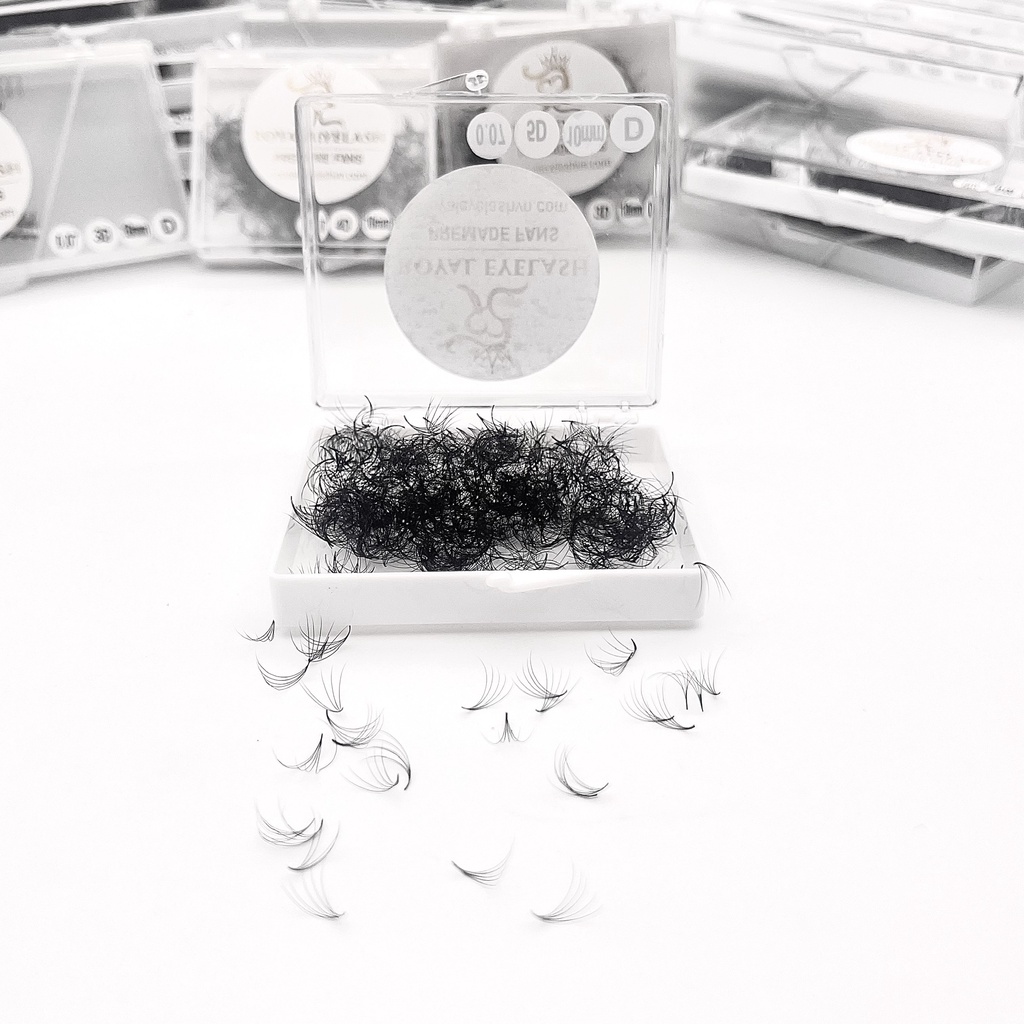 Mi Fans Sẵn  5D ROYAL EYELASH Lông Chồn Cao Cấp /  500 - 1000 fans / C,CC,D /0.07