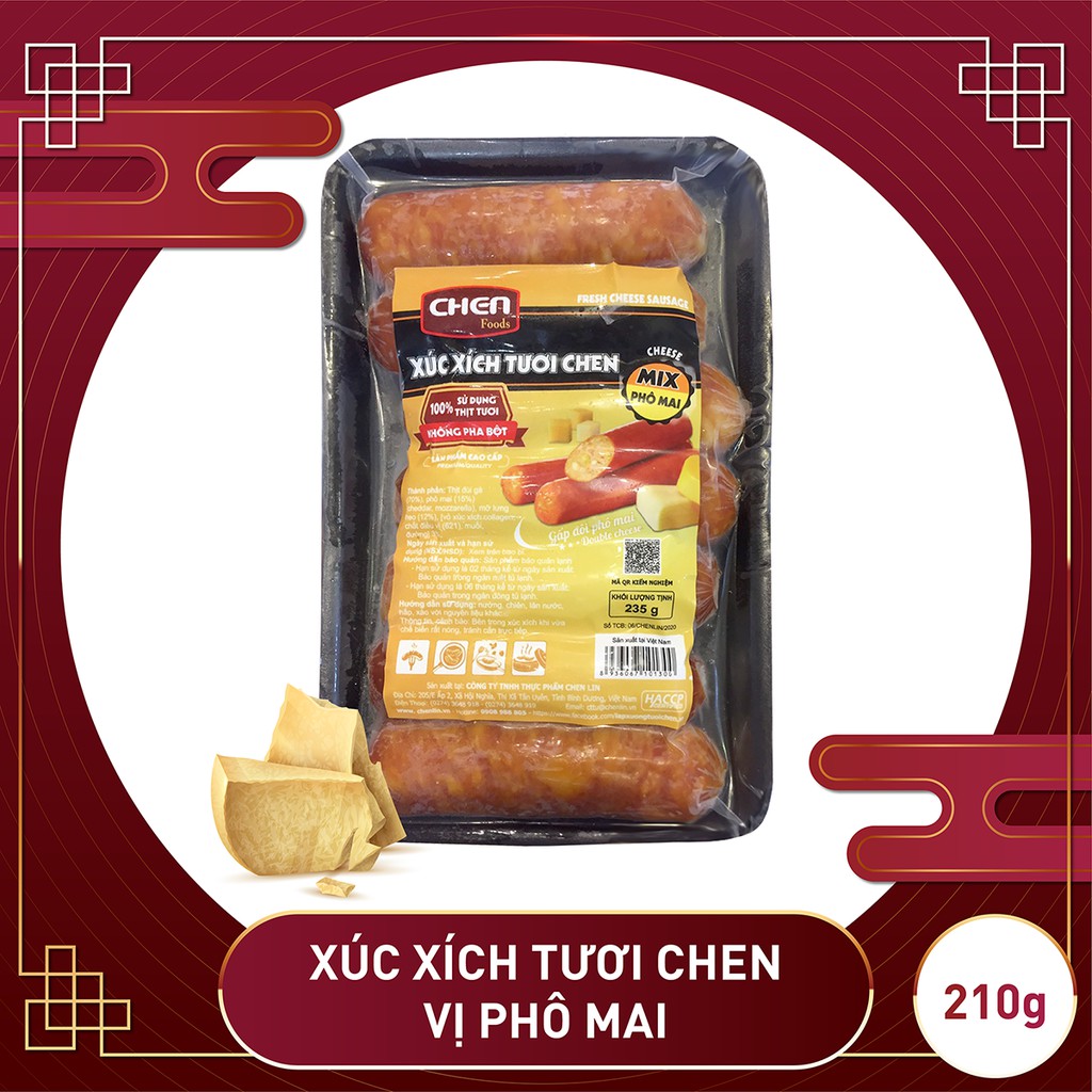 XÚC XÍCH TƯƠI CHEN VỊ PHÔ MAI