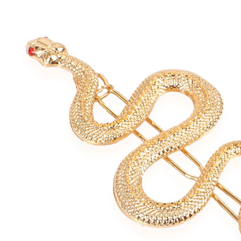 Kẹp Tóc Kim Loại Hình Rắn Phong Cách Punk Cổ Điển Sáng Tạo