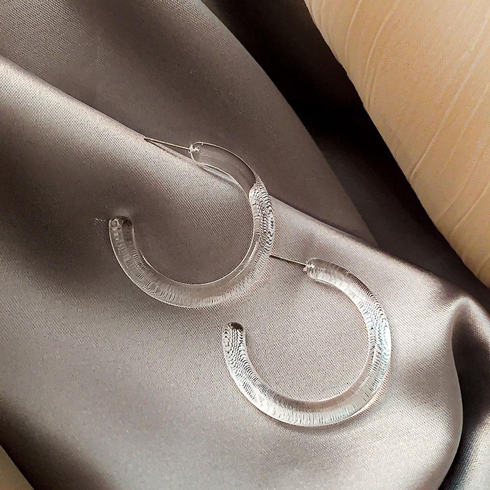 Bông Tai Dạng Xỏ Bằng Nhựa Acrylic Trong Suốt Phong Cách Pháp 2021