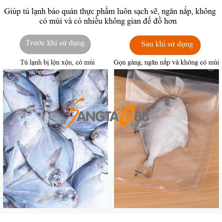 Máy hút chân không gia đình bảo quản thực phẩm Vacuum Sealer QF-08 - Tặng 10 túi hút chân không