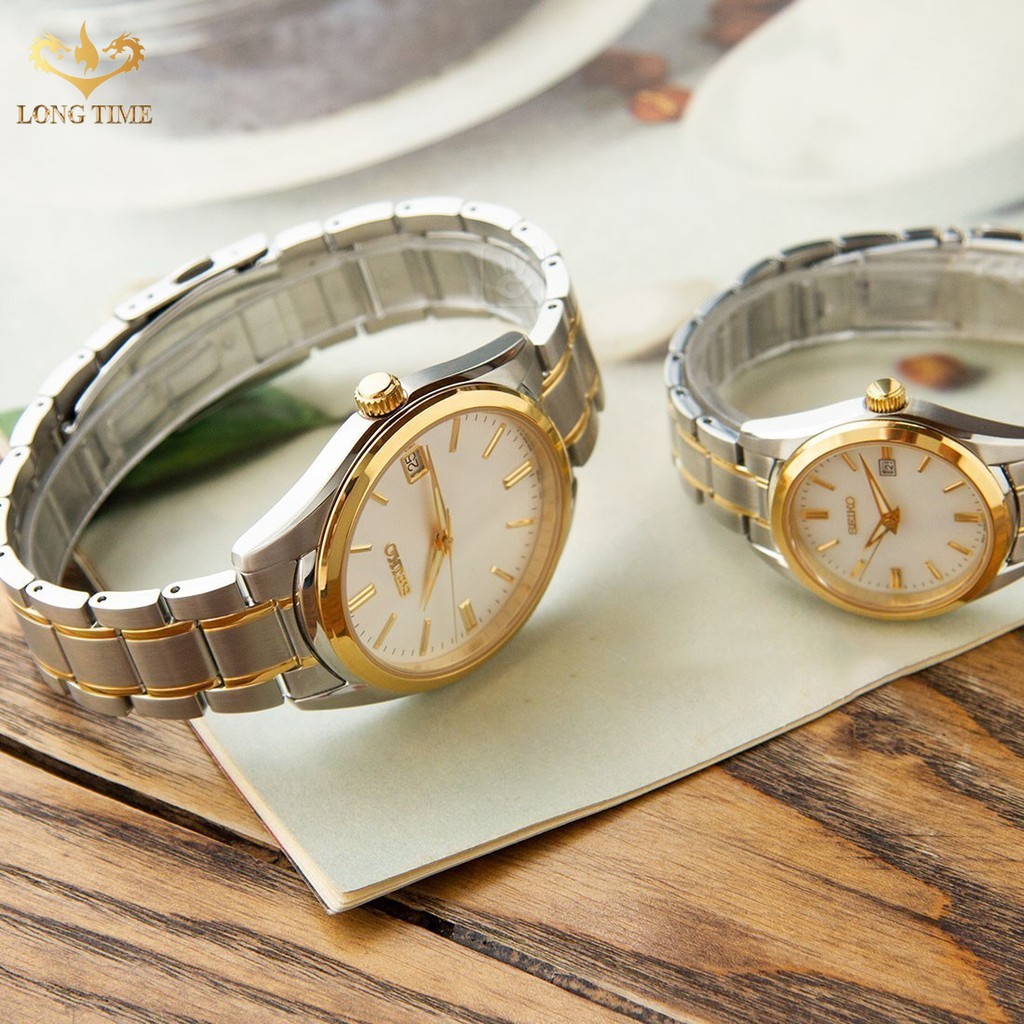 Đồng hồ Đôi Nam Nữ Seiko Regular SUR636P1 và SUR312P1 dây thép,mặt kính Sapphire sang trọng trẻ trung quý phái