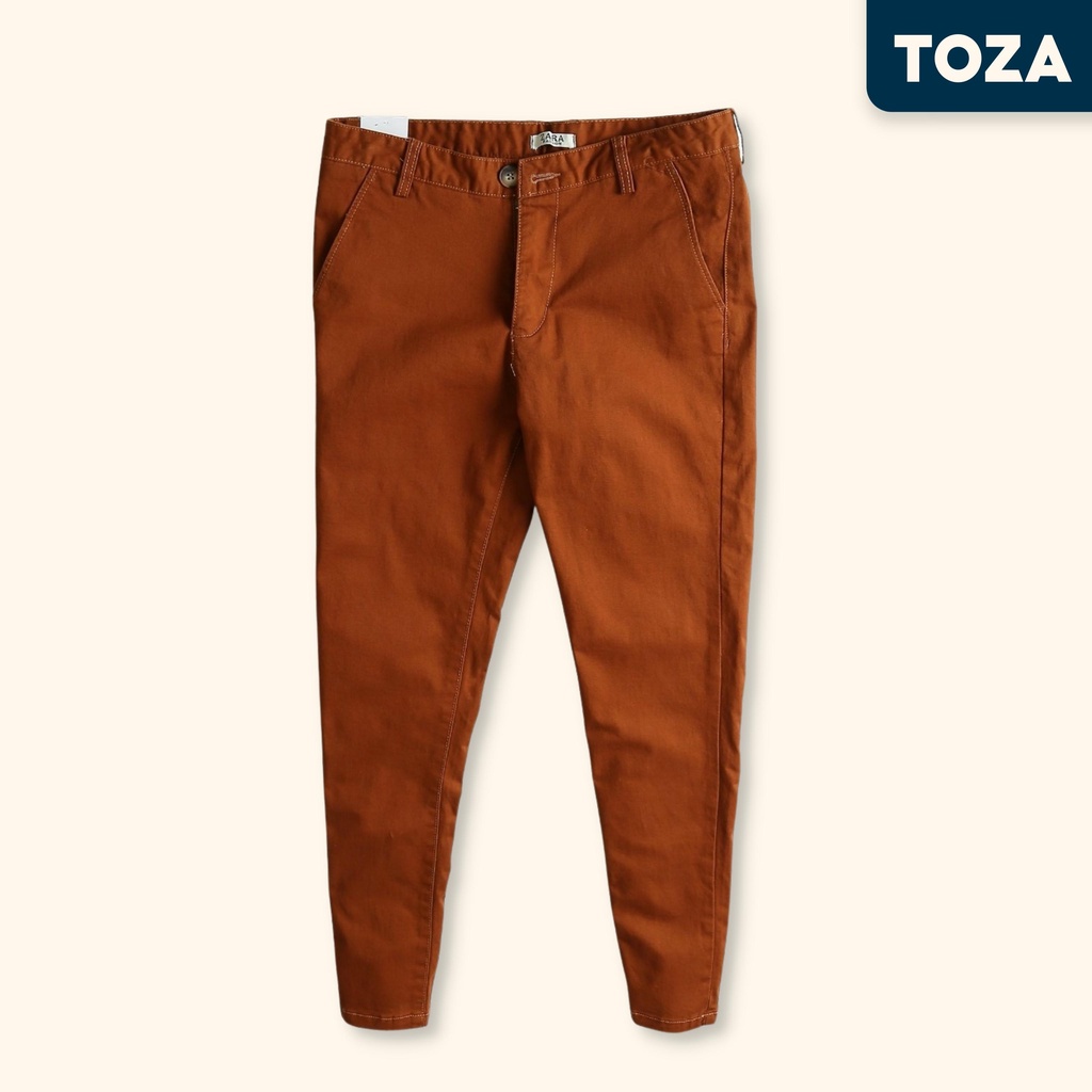 Quần âu màu trơn chất liệu kaki ống ôm cao cấp TOZA 001