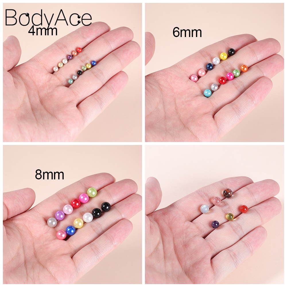 Set 2 / 24 Khuyên Xỏ Cơ Thể Đính Ngọc Trai Nhiều Màu Sắc Thời Trang