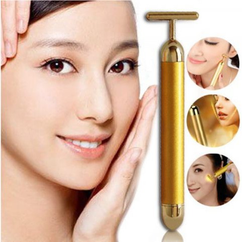 Massage Mặt Hợp Kim Vàng 24k rung cầm tay đa vị trí toàn thân WholeBody (Tặng 1 SP Ngẫu Nhiên) - B0008+B0067