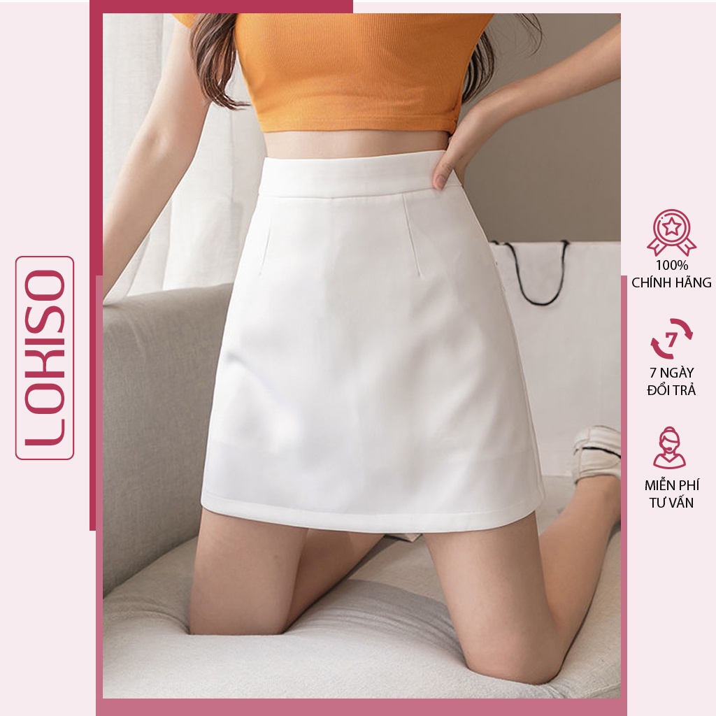 Chân Váy Chữ A Ngắn Công Sở Lưng Cao Lokiso Cv01